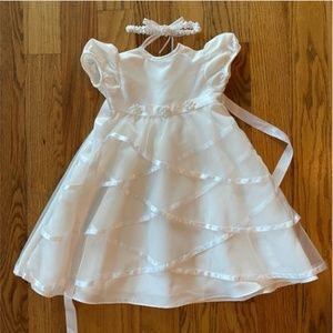 Baby Baptism Dress and Headband